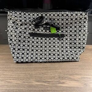 Vera Bradley Lighten Up Travel Duffel, Black White Geo, NWT Shoulder Strap, Zip